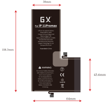 GX for Apple 11ProMax with standard capacity battery