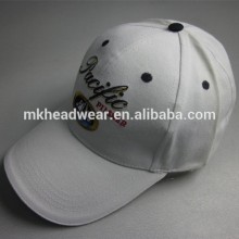 high quality white heavy brushed cotton twill sport cap with embroidery logo