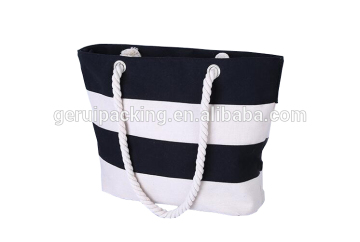 black and white travel fallow beach bag