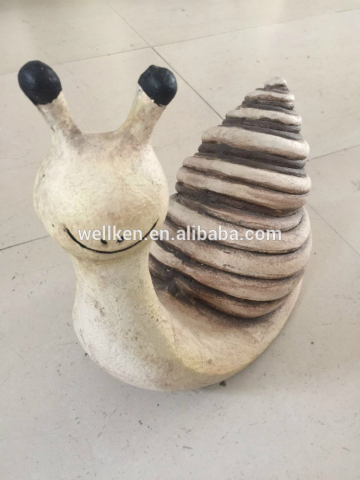 Magnesia snail sculptures,fiber clay resin snail figures