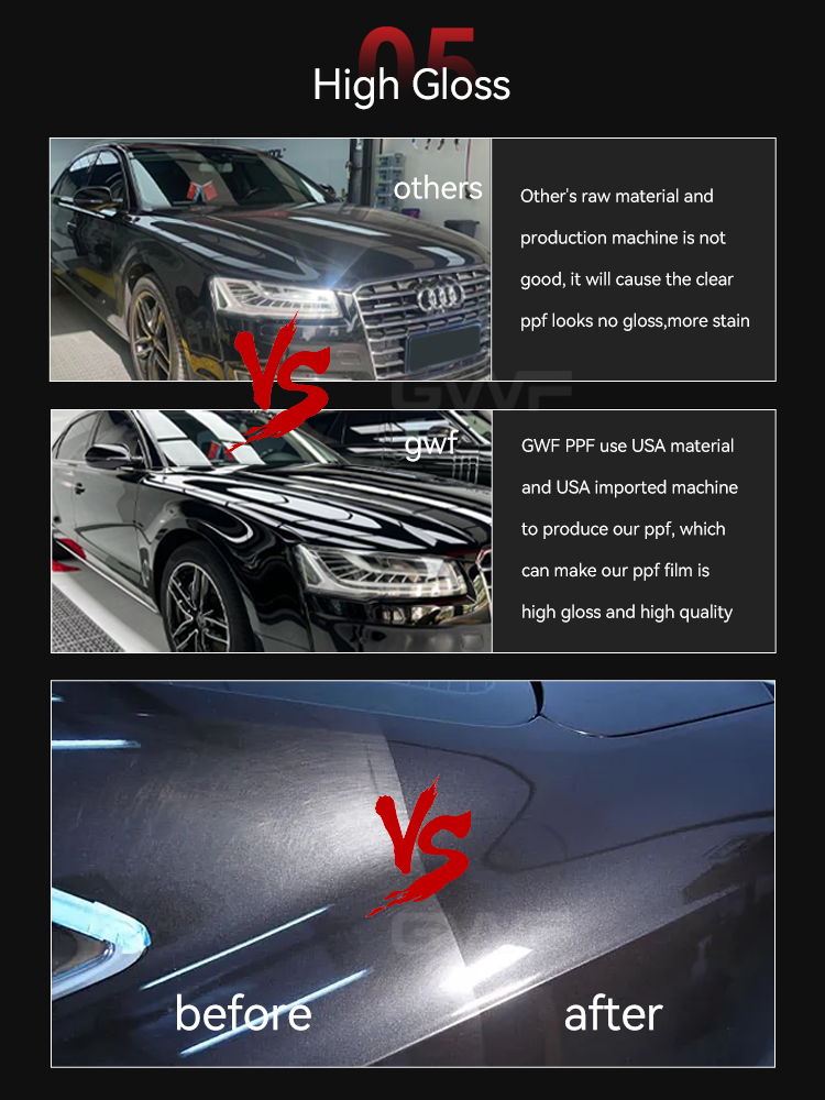 Película protectora clara para coche clear protective film for car