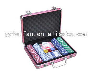 New popular design aluminum chips case, playing card game set