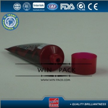red cosmetic plastic tube ,round tube,twist cap tube