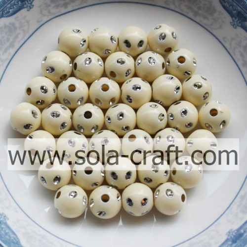 5MM Cream Color Popular Acrylic Disco Dot Beads For Bracelet