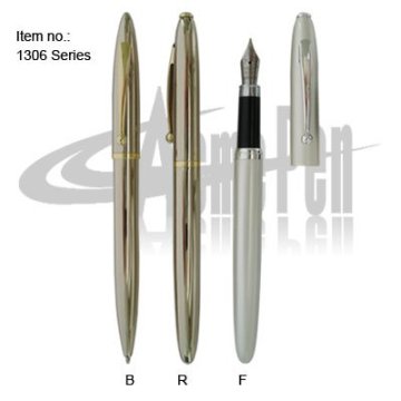 Classic MB style ball pen roller pen and fountain pen twin pen set
