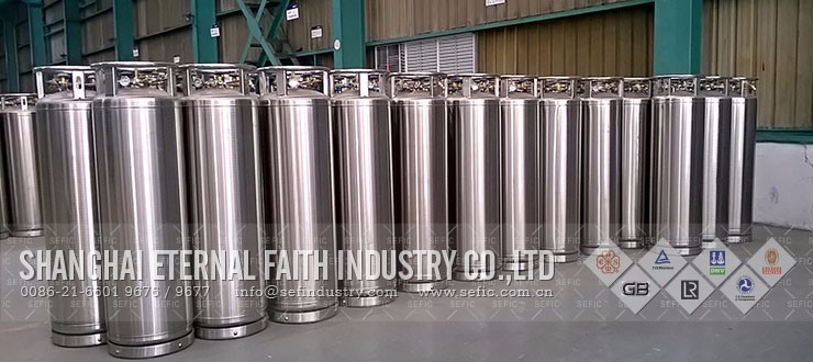 Export To Spain TPED approved 210L 2.88Mpa Liquid Oxygen Cylinder