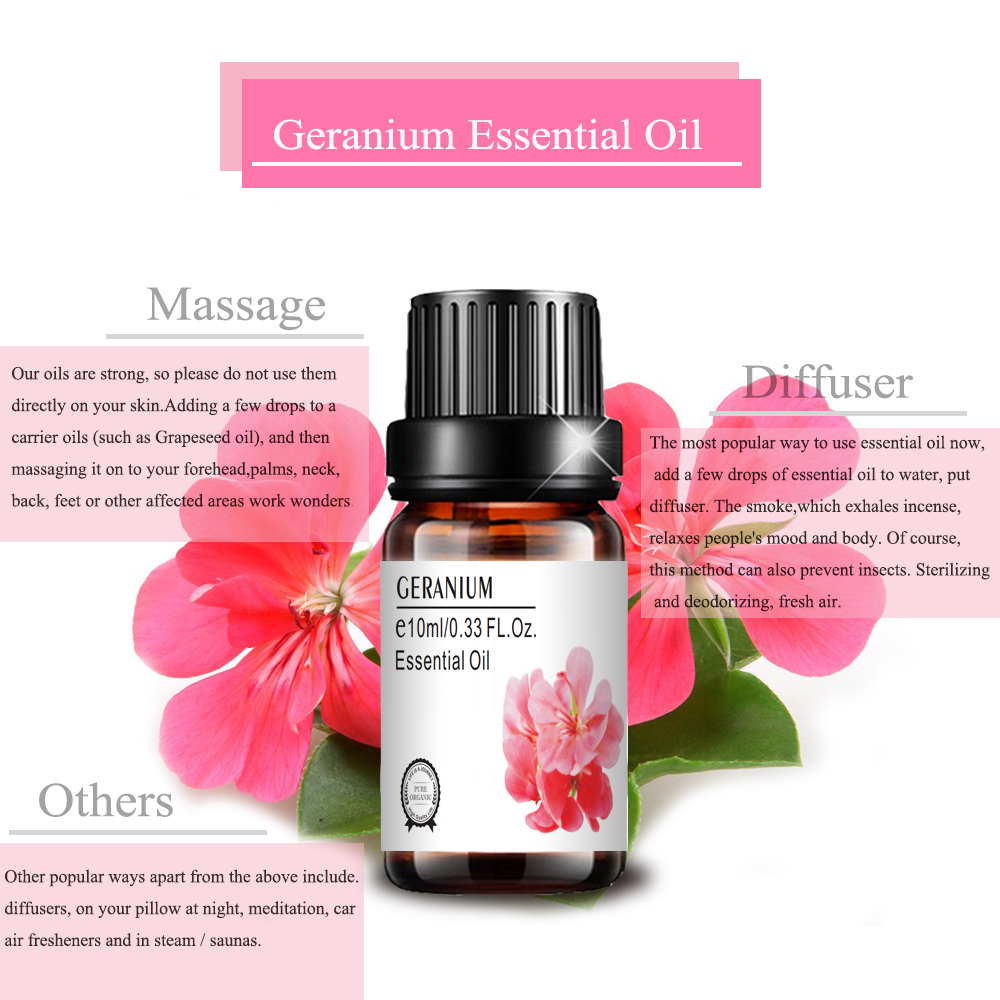 เครื่องสำอางเกรด Privatelabel Wholesale Geranium Essentialoil