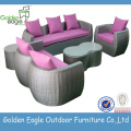 Round Ratttan Color Optional Sofa with Coffee Table