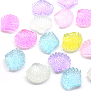 Wholesale Colour Transparent Scallop In Shell Shaped Kawaii Resin Cabochon Mini Resin Charms For DIY Accessories Or Key Chain
