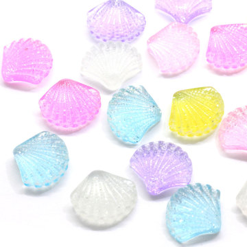 Großhandel Farbe Transparente Jakobsmuschel In Shell Shaped Kawaii Resin Cabochon Mini Resin Charms Für DIY Zubehör oder Schlüsselanhänger