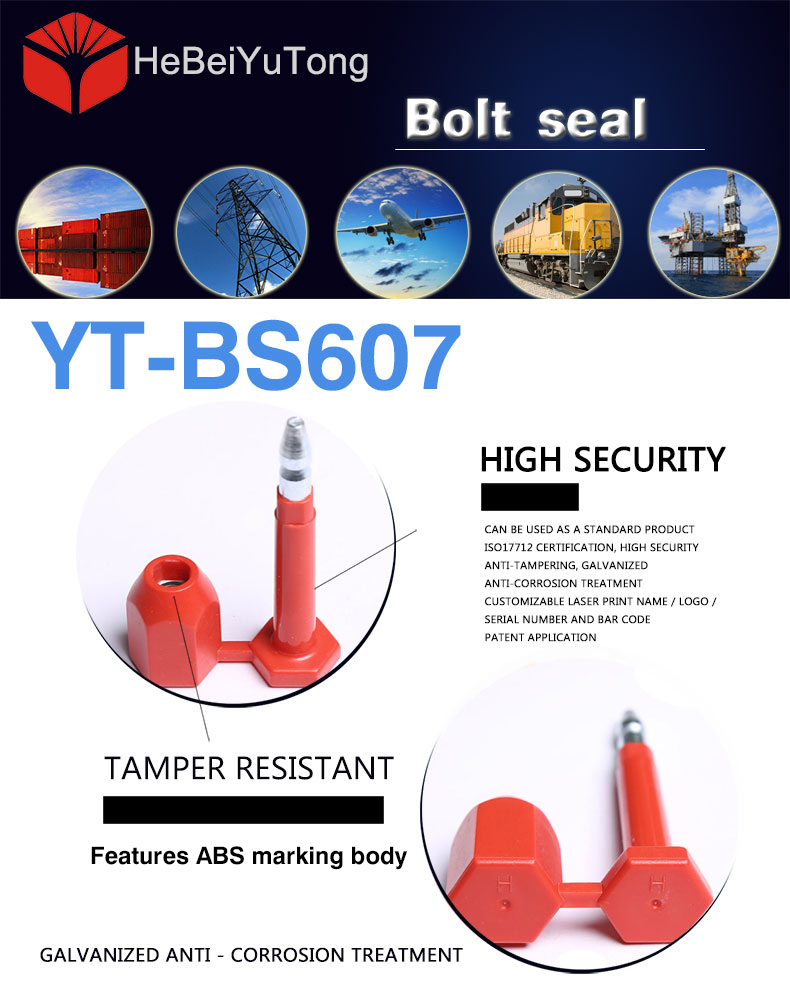 Certified high safety container bolt seal for cargo shipping