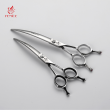 Fenice Pet Grooming 30° Curved Scissors 440C Shears for Pet Hair Trimming