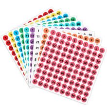 Wholesale Multi-Color Adhesive Soccer Jersey Number Stickers Sheets