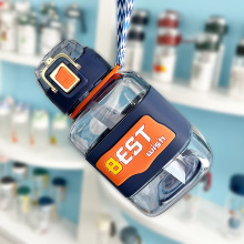 850ml square plastic sports water bottle with straw