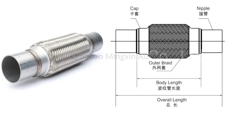 Stainless Steel Nipple Exhaust Flex Pipe with High Quality