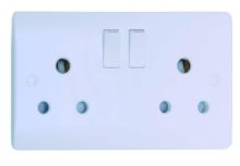 2 Gang 15 AMP Switched Socket Double Pole