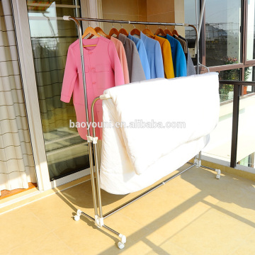 Baoyouni balcony movable clothe drying rack with casters DQ-0033B