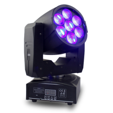 7x12W RGBW 4-in-1 LED Zoom Wash Moving Head Disco Stage Lighting