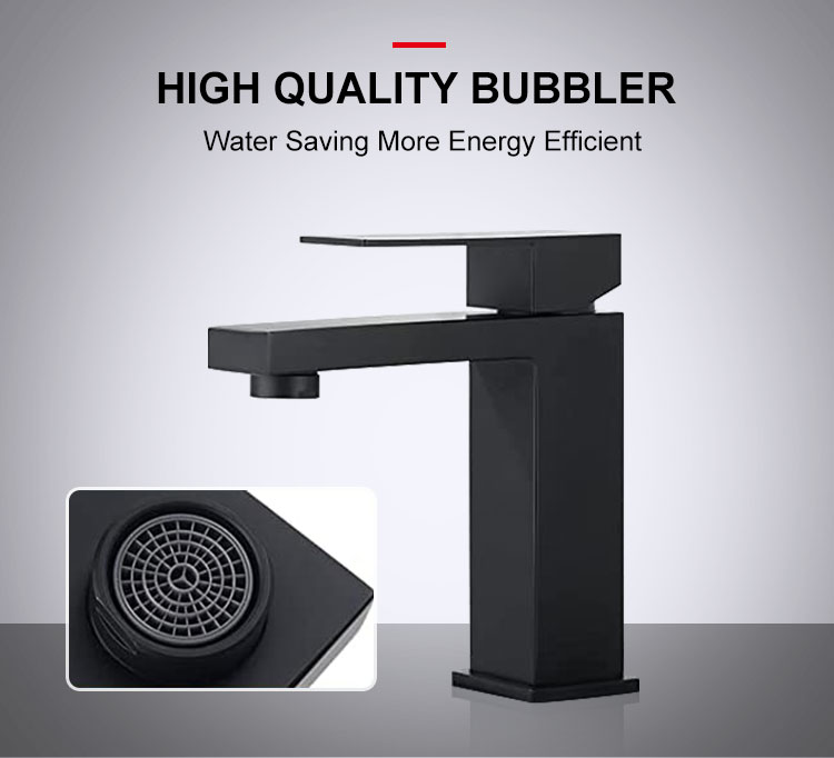 Manufacturer Custom Square Zinc Chrome Brass Hot and Cold Water Mixer Taps Bathroom Basin Faucet with Sink