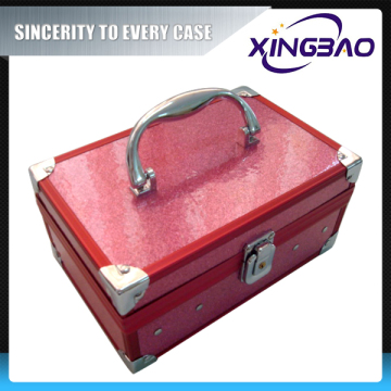 Women firming cosmetic case,glossy aluminum cosmetic case,lighted tiered cosmetic case