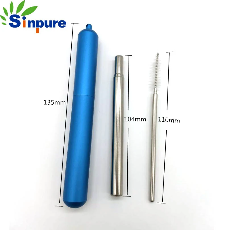 Customized Telescopic Straw Stainless Steel Drinking Straws Reusable for Bar Part