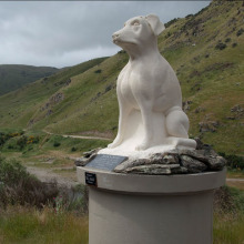 Outdoor large marble plush dog statue great dog sculpture