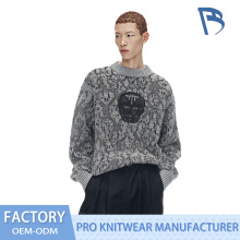 Python Pattern Dark Mask Jacquard Crewneck Sweater