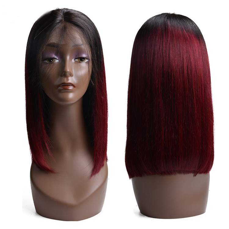 Usexy Ombre Brazilian Human Hair Bob Lace Wigs Two Tone Color 1B/99J Short Lace Front Human Hair Wigs For Black Women