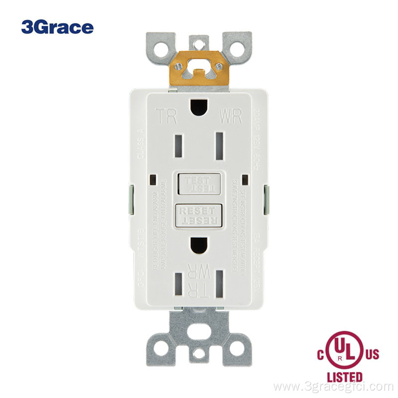 Self Testing GFI Outlet 15Amp LED Indicator