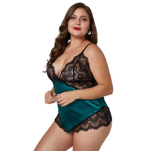 Fasciné grande taille transparente dentelle femmes vêtements de nuit