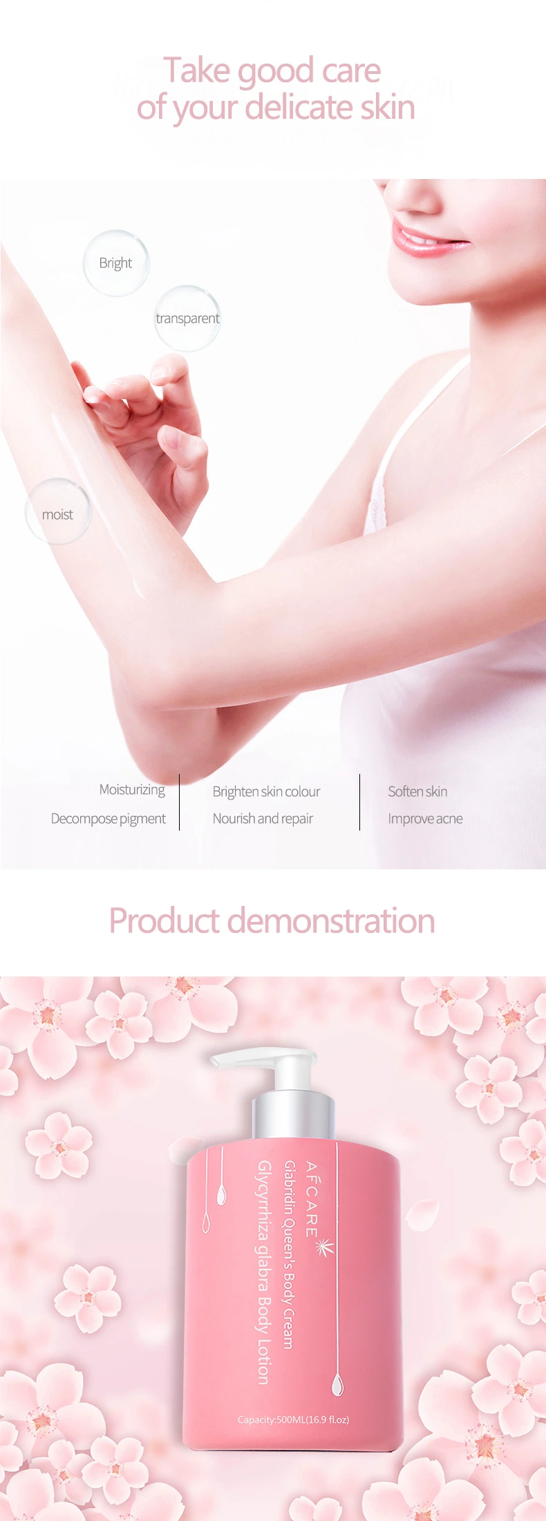 Wholesale OEM Private Label Lightening Hydrating Avocado Green Tea Rose Skin Tighten Nourishing Body Lotion Cream