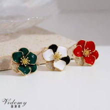 Chic Colorful Diamond Petal Studs for Modern Fashion