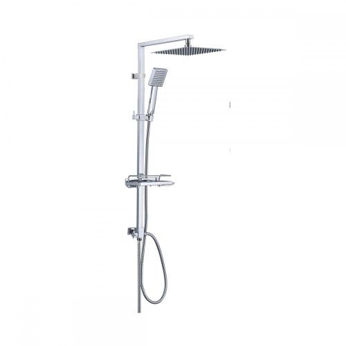 Stainless Steel Square Bathroom Rainfall Shower Column Set