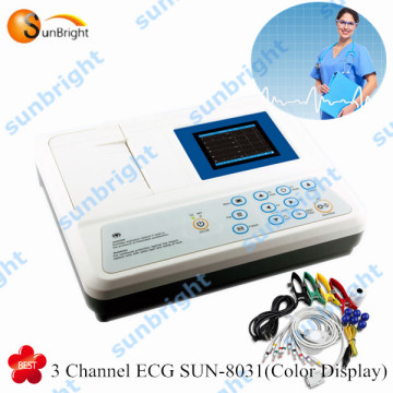 digital ecg 3 channel & color display ECG monitor