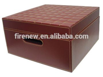 High Quality Leather Hat Box Storage Box