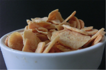 Flake shape fried garlic chip