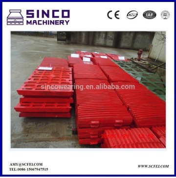 Shanbao PE500X750 PE150X750 PE400X600 PE250X1200 etc jaw crusher parts Mn13Cr2 Shanbao jaw plate