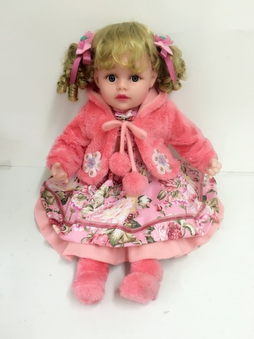 22" red pink all vinyl doll