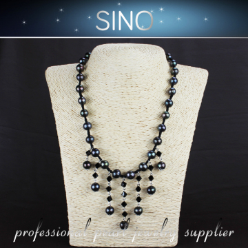 freshwater cultured pearl pearl jewelry blue crystal necklace