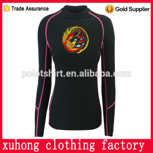 Free Designing service OEM Sexy apparel newest womens compression lycra tight t-shirts