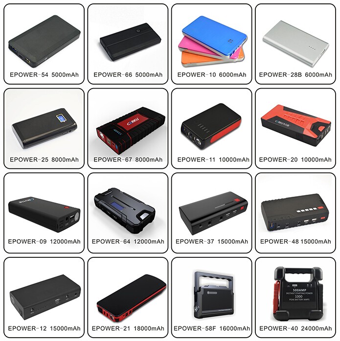 New Arrival Fashion Design18000mah Mini Battery Booster Car Jump Starter Car Jump Starter Carku E Power 21 1000 Cycles 12V/10A