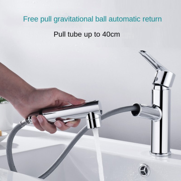 3-Functions Brass Basin Pull out Hot Cold Faucet