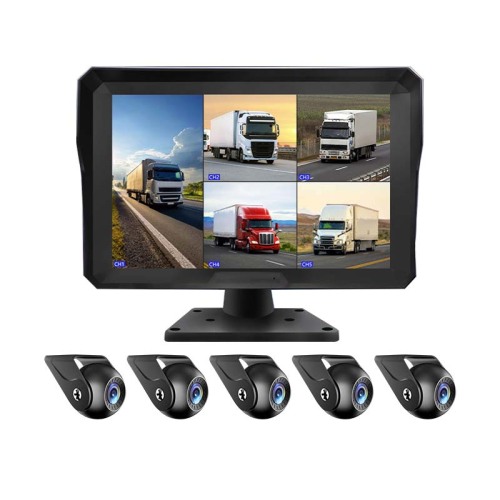 10.1 inch 5-kanaals voertuigmonitorsysteem met 2.5D Touch/G-Sensor/Starlight Night Vision/360 ° Video/Loop Record