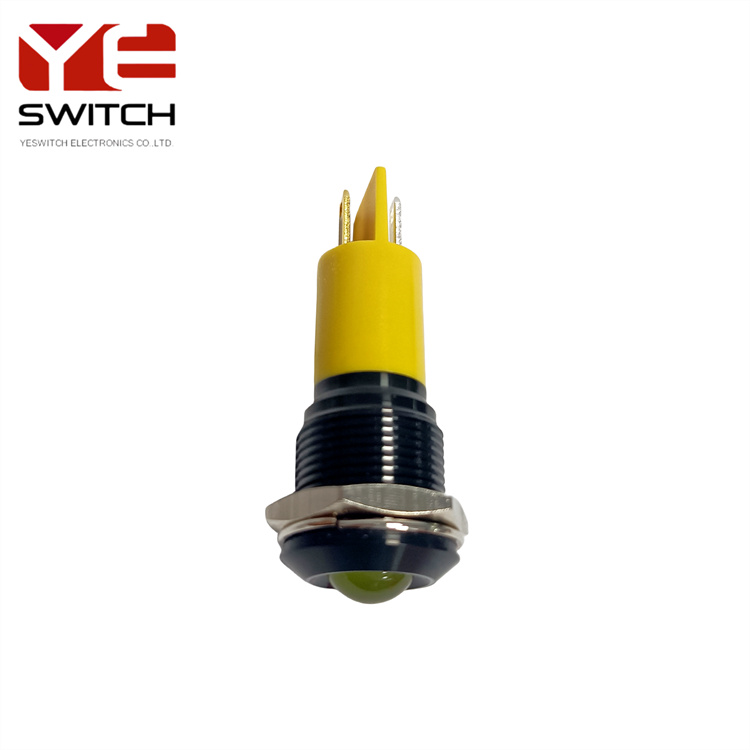 YesWitch 16mm IP67 إشارة مؤشر إشارة LED الأصفر