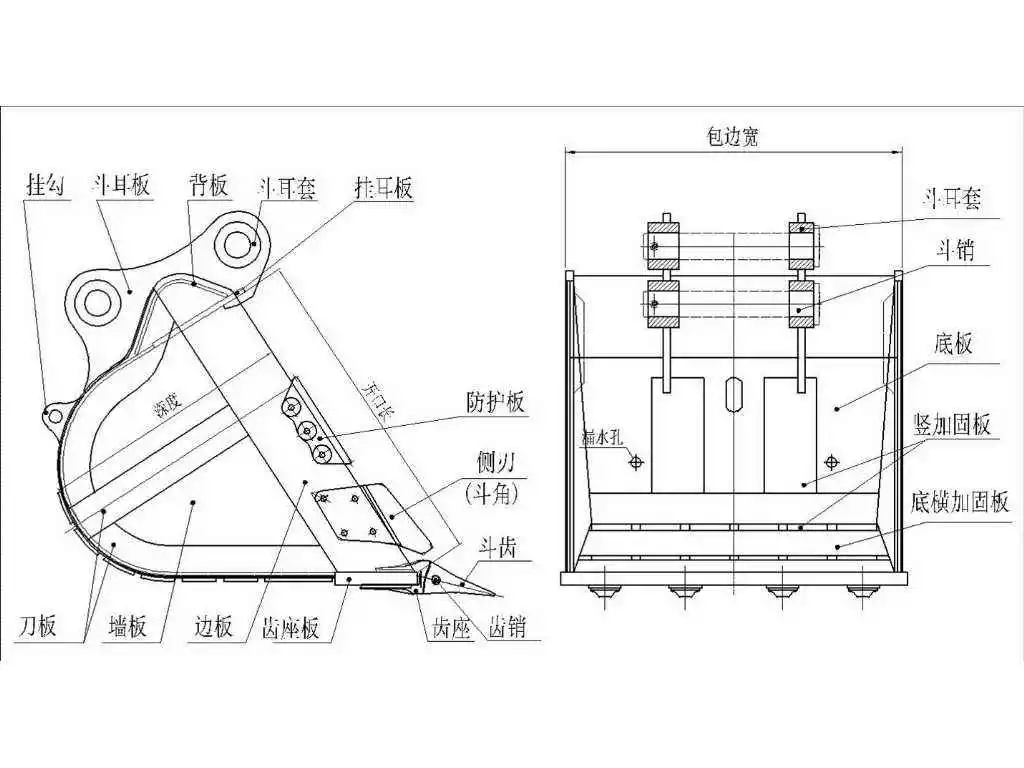 Ce Certificate 20ton 30 Ton Excavator Bucket