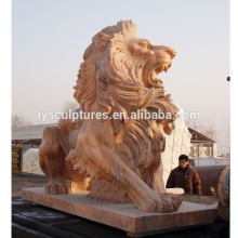 Outdoor garden decor marble sitting lion sculpture