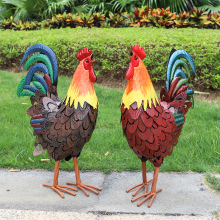 Hot Selling Outdoor Metal Rooster Statue for Garden and Yard Decor