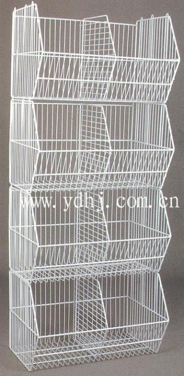 Stable four layers folding wire storage basket