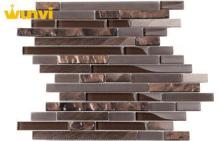 Heat Resistance Glass And Metal Mosaic Tile For Sauna Bathi