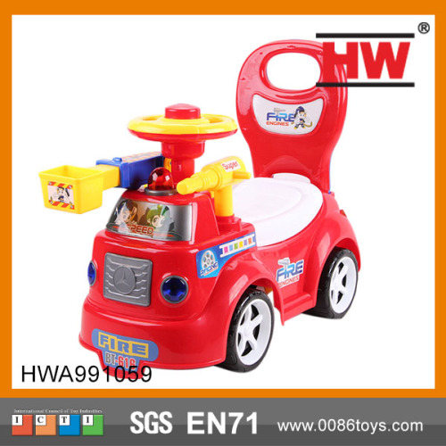 Plastic Kids Fire Engine Ride On Car Toy